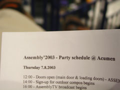 It's handy to have a party schedule of your own.