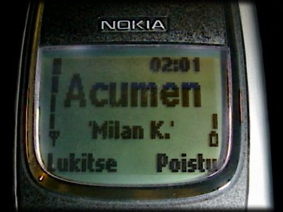 Unique 'Acumen' logo on Nokia 8850.