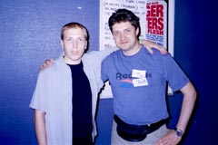 It's me and Bjorn Lynne posing for a photograph at Assembly'02.