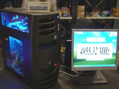 The Asus stand offered both knowledge and support to all those interested in over-clocking and modifying. Here's an AMD running at 4055GHz.