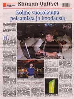 A newspaper called Kansan uutiset did an article of the Assembly'2003 event and by accident I was interviewed for it aswell.